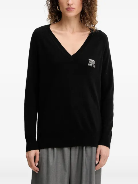 ERMANNO FIRENZE V-neck long-sleeve sweater Black 57TM055E52