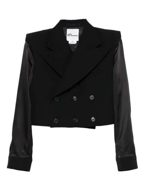 Noir Kei Ninomiya double-breasted satin-sleeve jacket Black 3PJ008W25