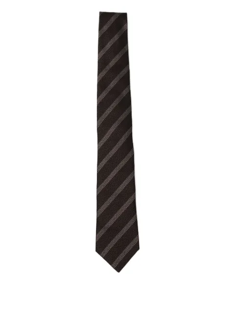 Brunello Cucinelli striped silk tie Brown MI8860018C2426