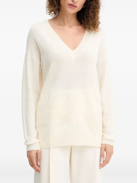 ERMANNO FIRENZE V-neck longsleeve sweater Neutrals 57TM049E55