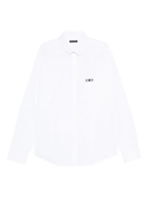 Balenciaga logo-embroidered long-sleeve shirt White 850816TRM28