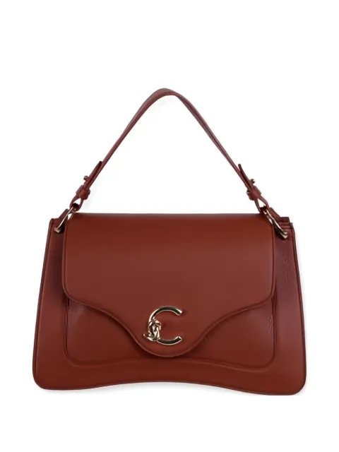 Coccinelle medium C-Me logo plaque tote bag Brown E1SSL180101W11