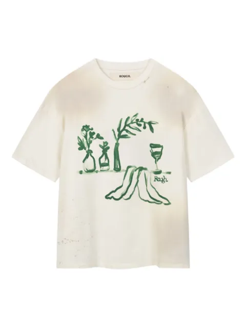 ROUGH. logo-print T-shirt White FW25RGH007
