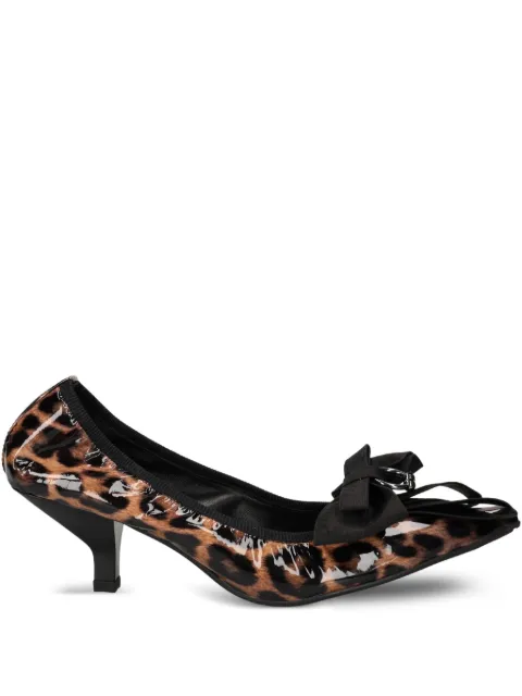 Ras 50mm leopard-print bow pumps Brown 8235F