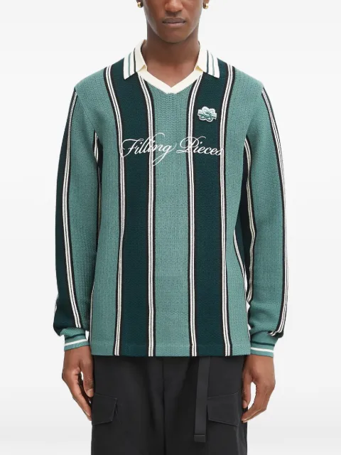 Filling Pieces Football jersey striped sweatshirt Green 422574500
