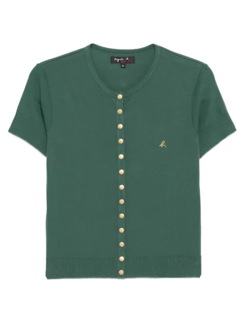 agnès b. logo-embroidered top Green EBT2J155