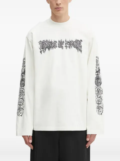 VETEMENTS graphic-print long-sleeve T-shirt Neutrals UCF76LS250I
