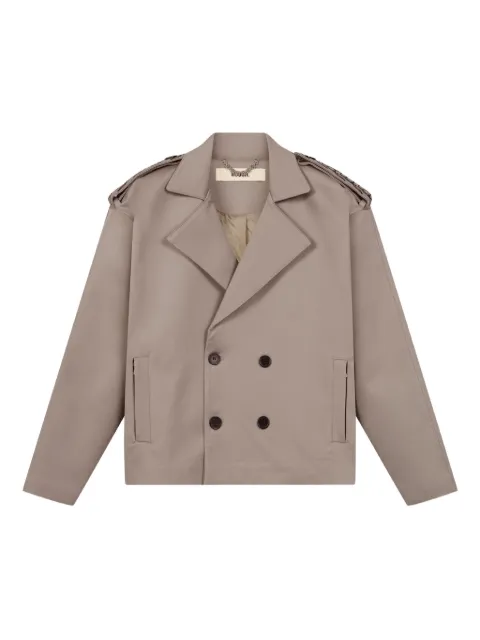 ROUGH. cropped double-breasted trench jacket Green FW25RGH025