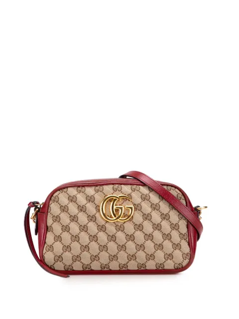 Gucci Pre-Owned 2016-2025 Small GG Marmont Matelasse Canvas crossbody bag Brown OP62PKMFUOI7OIZ2