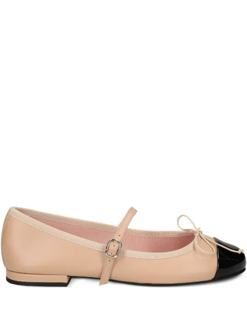 Pretty Ballerinas Irma cap-toe bow ballet flats Neutrals 52688001