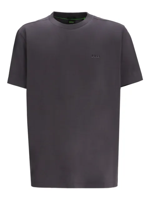 BOSS logo-embroidered cotton T-shirt Grey 50506373