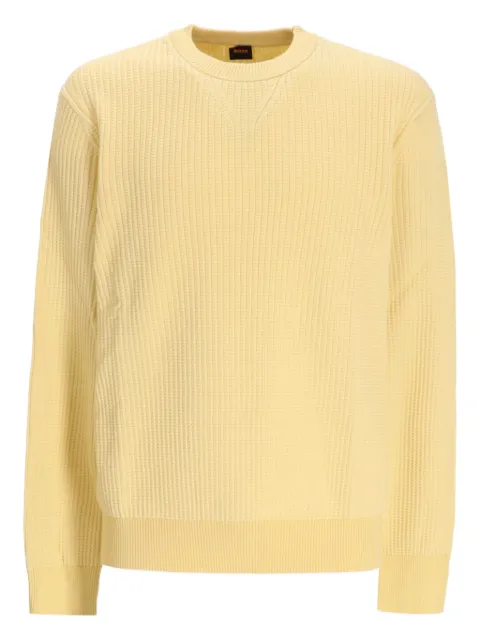 BOSS ribbed cotton sweater Yellow 50543693