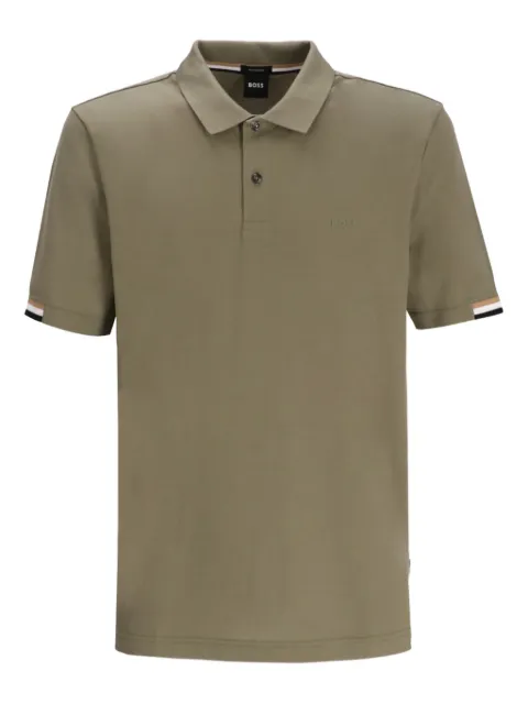BOSS logo-embroidered polo shirt Green 50467113