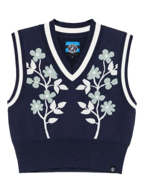 SPORT b. by agnès b. flower graphic sweater vest Blue 1689QL16
