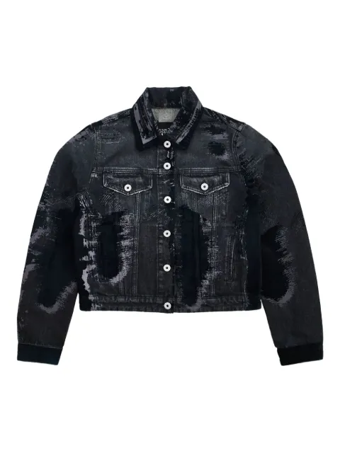 Jean Paul Gaultier graphic-print denim jacket Black 2533FVE094D01606