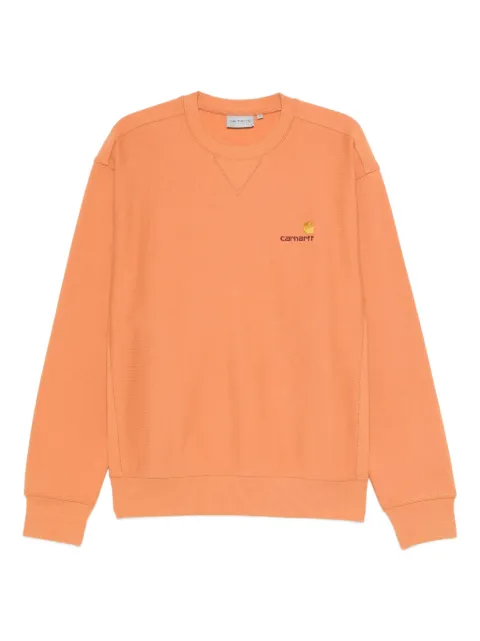 Carhartt WIP logo-embroidered crew neck sweatshirt Orange I025475