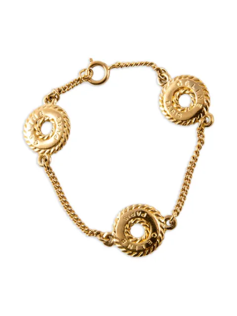 Celine Pre-Owned 1990s logo bracelet Gold 15016132