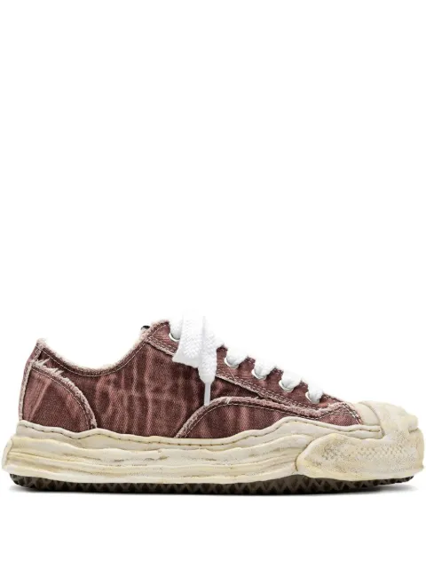 Maison MIHARA YASUHIRO Hank blached washed low-top sneakers Red A15FW731BORDEAUX
