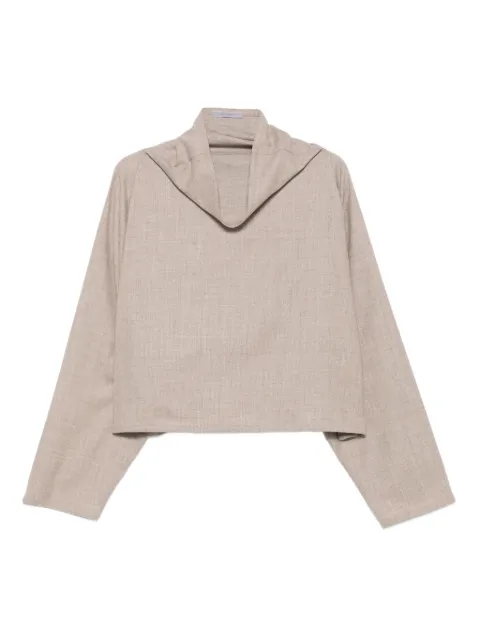 Dusan cowl-neck boxy top Neutrals T1468S