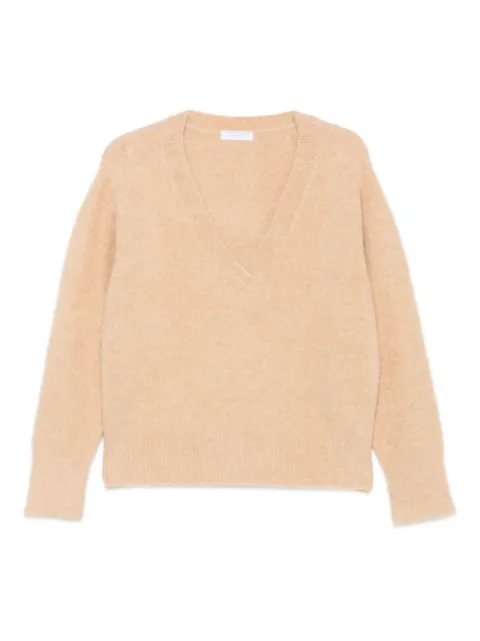 Majestic Filatures V-neck long-sleeve sweater Neutrals K244FPU751