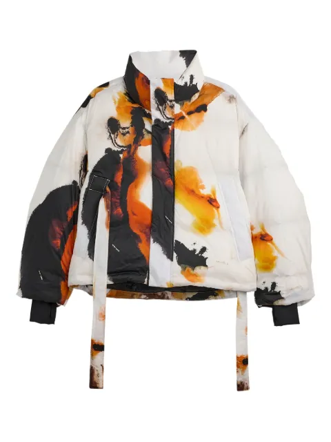 Y-3 printed puffer jacket White KA2367