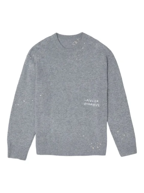 DOMREBEL embroidered crew-neck sweater Grey OFFICEKNITCREW