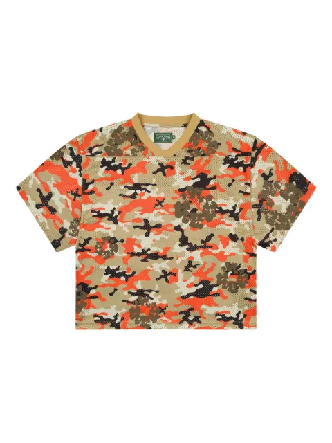 Denim Tears camouflage wreath mesh T-shirt Brown DT173
