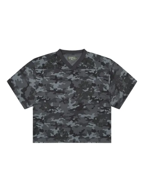 Denim Tears camouflage wreath mesh T-shirt Black DT170