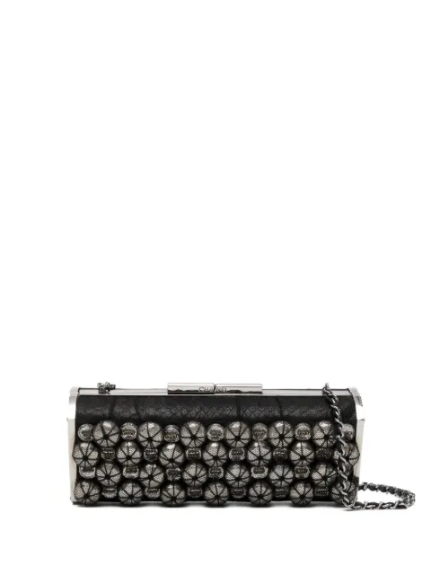 CHANEL Pre-Owned Python Print Mesh Charm Minaudière Evening Bag Black CHANELPYTHONPRINTCLUTCH