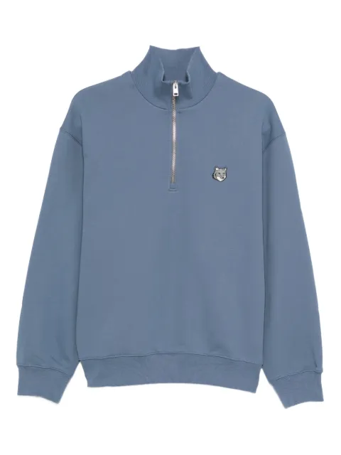 Maison Kitsuné Fox Head half-zip sweatshirt Blue PM00305KM0341
