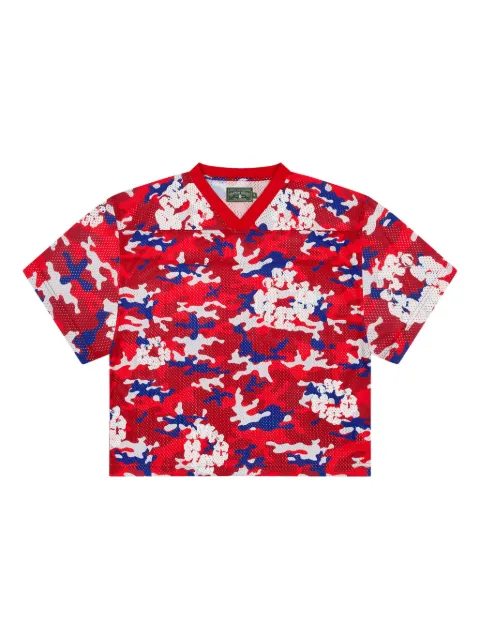 Denim Tears camouflage wreath mesh T-shirt Red DT171