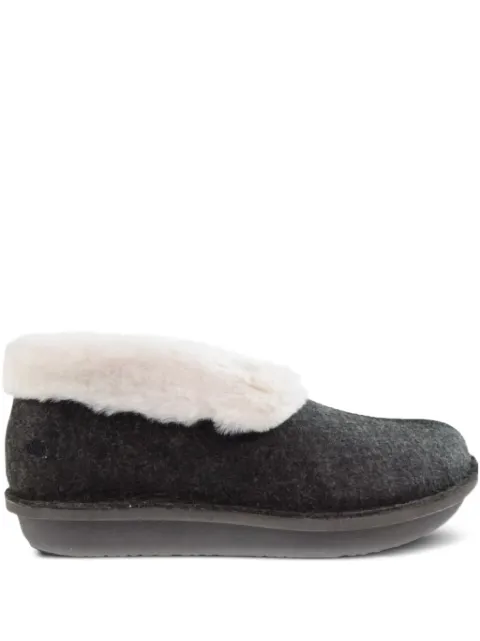 Clarks Originals Step Flowllow faux-fur trim slippers Grey 26146037