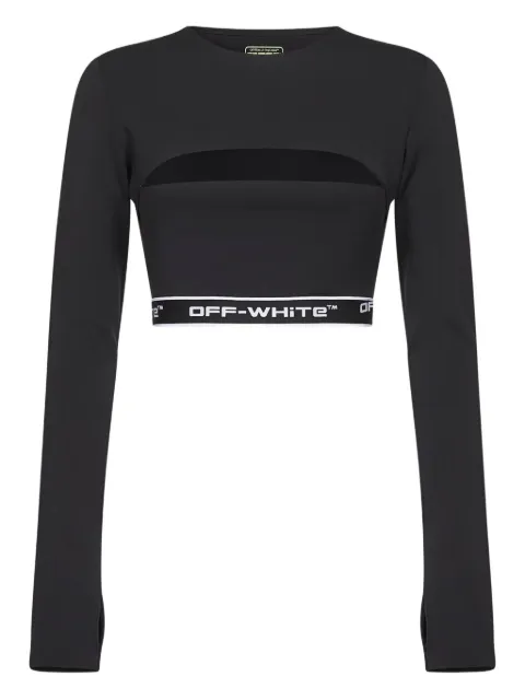 Off-White logo-detail long-sleeves top Black OWVB04CF25JER0011032