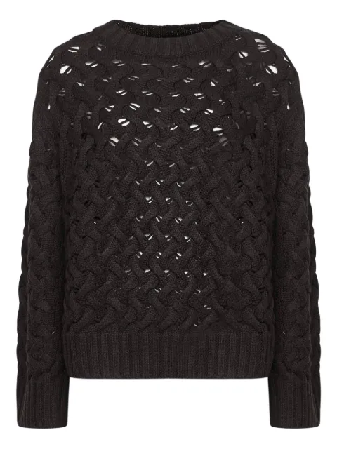 P.A.R.O.S.H. cable-knit open-weave sweater Brown D540931LADYBRAID