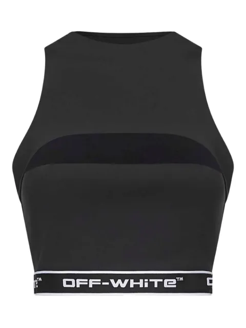 Off-White Arrow-motif jacquard crop top Black OWVO05JF25JER0011032