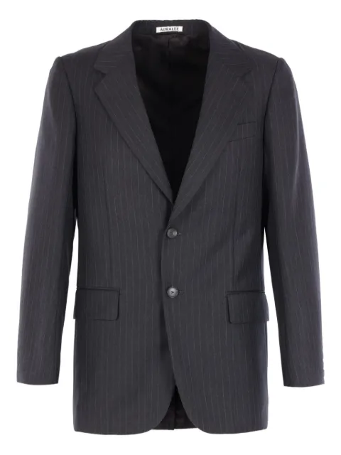 Auralee striped two-button jacket Grey A25AJ01BSCHARCOALNAVYSTRIPE