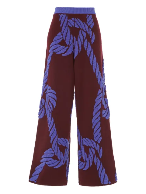 Temperley London rope-knit trousers Red 25AWRKT54933