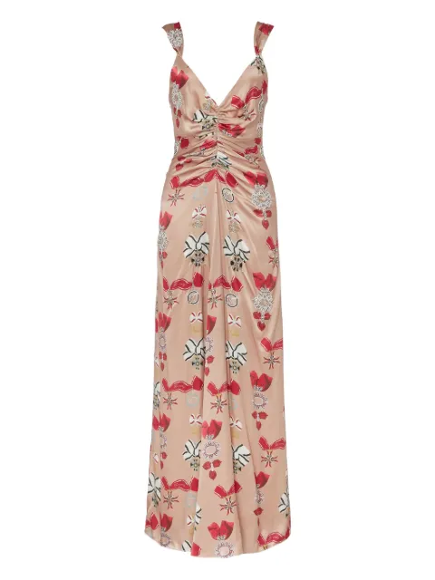 Temperley London Reina bow-print dress Pink 25AWREI54645
