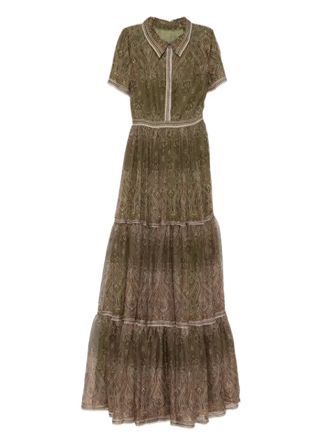 MIAU by Clara Rotescu paisley-print maxi dress Green SOLVEIG