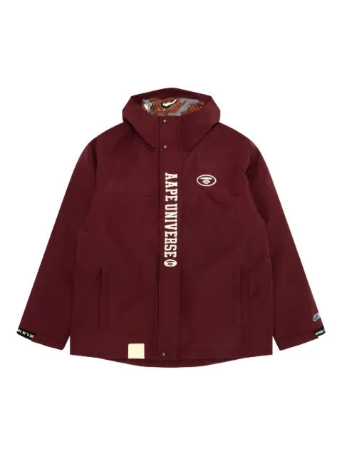 AAPE BY *A BATHING APE® logo-plaque reversible hooded jacket Red ADN7735XXP