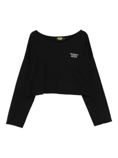 Mini Cream logo-embroidered T-shirt & logo-patch trousers set Black MNCTS5FM610APBKX