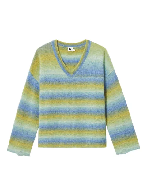 b+ab V-neck striped sweater Blue 5F348AS
