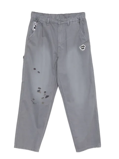 AAPE BY *A BATHING APE® logo-patch trousers Grey APTC640XXP