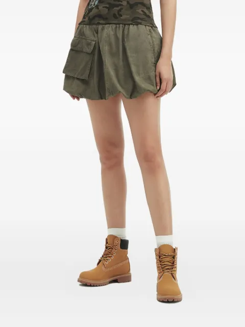 Mini Cream elasticated balloon mini skirt Green 5UM135A