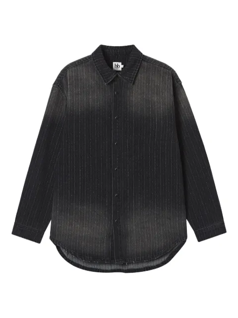 b+ab pinstripe cotton shirt Black 5F111AS