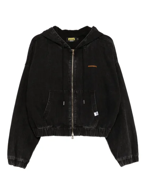 Mini Cream logo-embroidered jacket Black 5FM101B