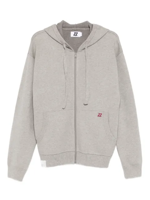 izzue logo-patch knitted jacket Neutrals IZXKNM00216XPIVT
