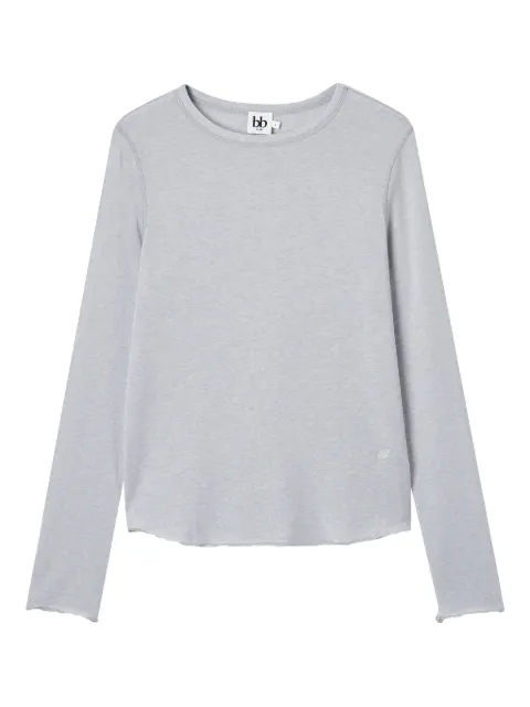 b+ab raw-edge long-sleeved T-shirt Grey 5F648AS