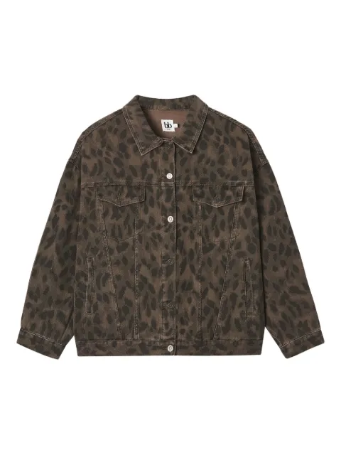 b+ab leopard-pattern denim jacket Brown 5F114AS