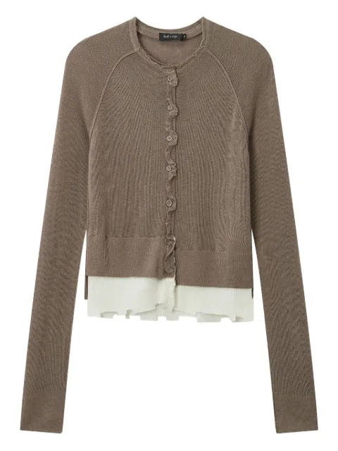 tout a coup ruffle-trim cardigan Brown S303AF5